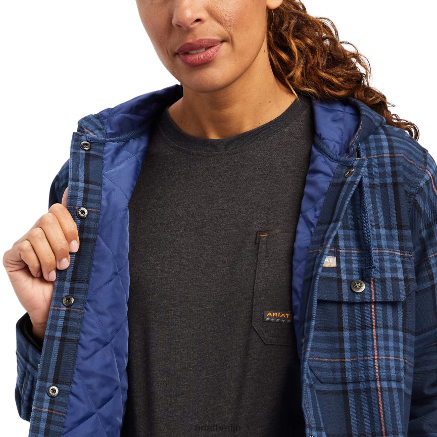 Ariat Hemdjacke aus Rebar-Flanell Frauen P4JJPR3426 Marine Spitzen