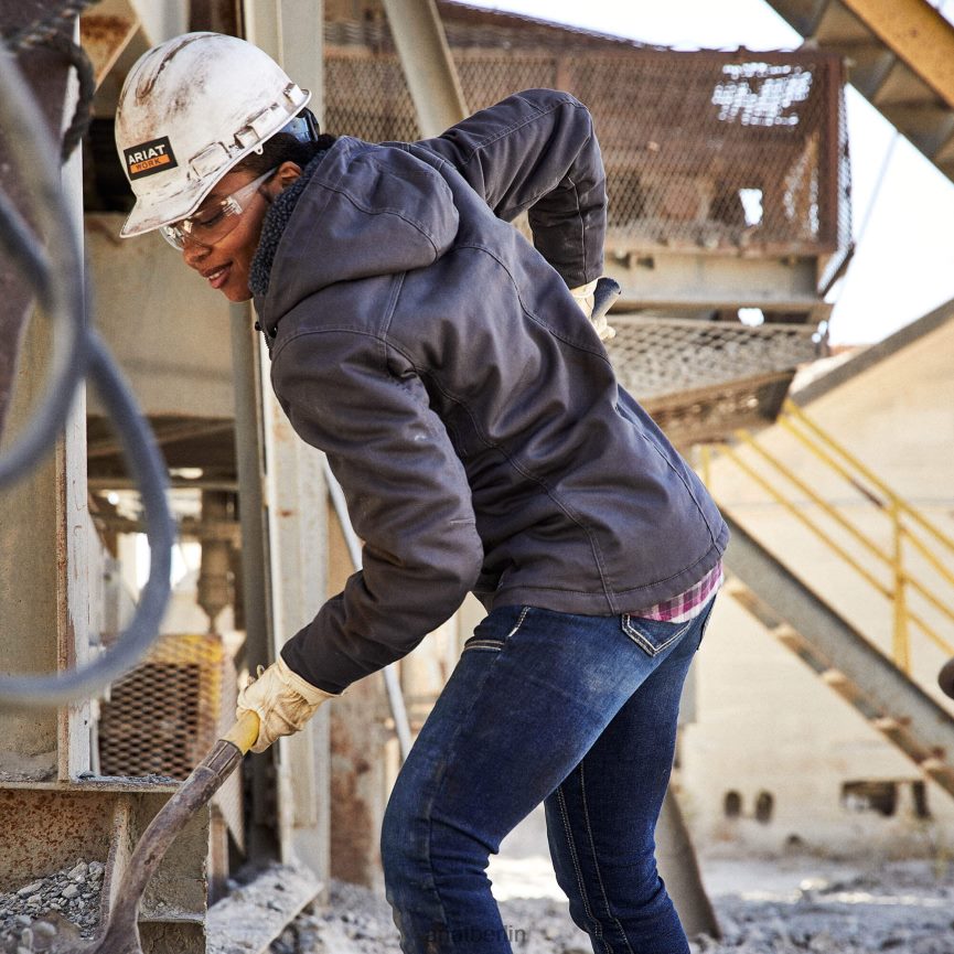 Ariat Isolierjacke aus Rebar-Duracanvas Frauen P4JJPR3525 Bewehrungsstahl grau Spitzen