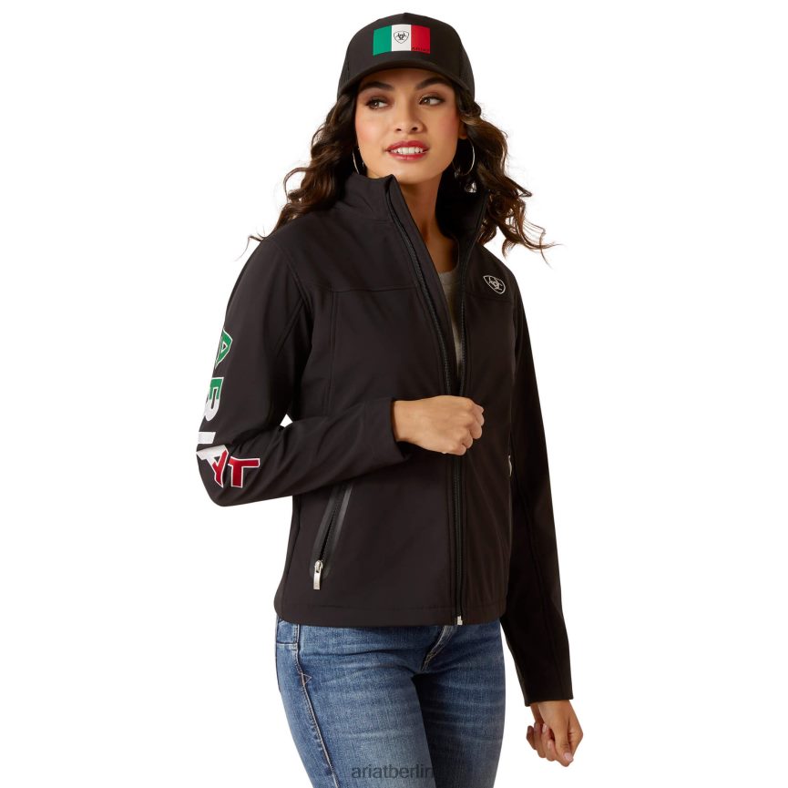 Ariat Klassische Team-Softshell-Mexico-Jacke Frauen P4JJPR3471 Schwarz Spitzen