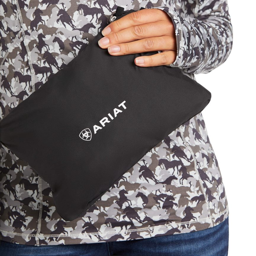 Ariat Packbare wasserdichte Jacke Frauen P4JJPR3619 Schwarz Spitzen