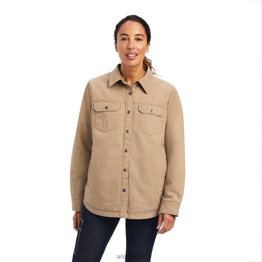 Ariat Rebar klassische Canvas-Hemdjacke Frauen P4JJPR3637 Bewehrungsstahl Khaki Spitzen