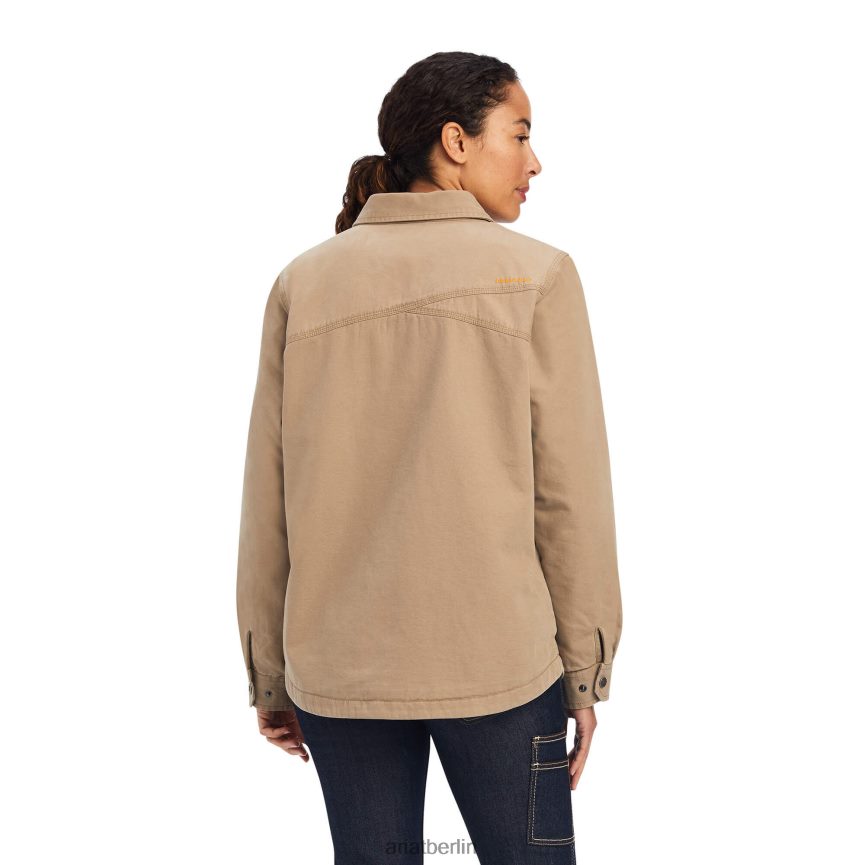 Ariat Rebar klassische Canvas-Hemdjacke Frauen P4JJPR3637 Bewehrungsstahl Khaki Spitzen