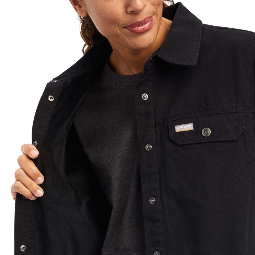 Ariat Rebar klassische Canvas-Hemdjacke Frauen P4JJPR3640 Schwarz Spitzen
