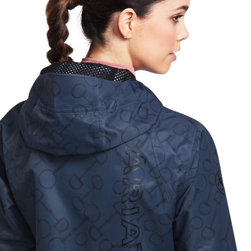 Ariat Wasserdichte Zuschauerjacke Frauen P4JJPR3582 Blauer Nacht-Bitdruck Spitzen