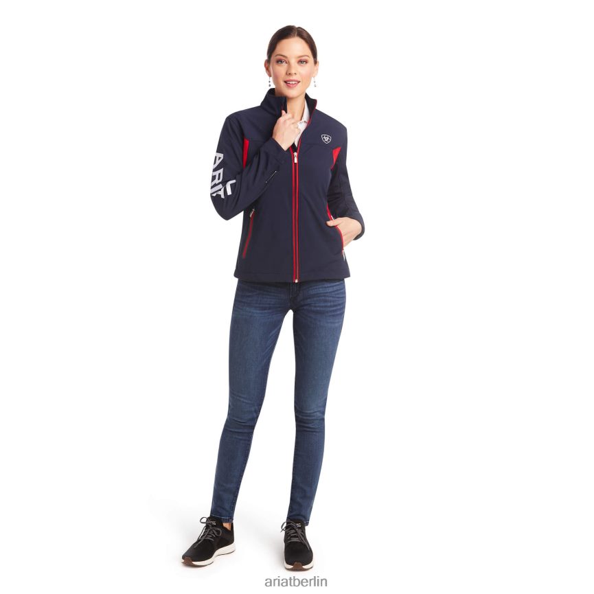 Ariat neue Team-Softshelljacke Frauen P4JJPR3482 marine/rot Spitzen
