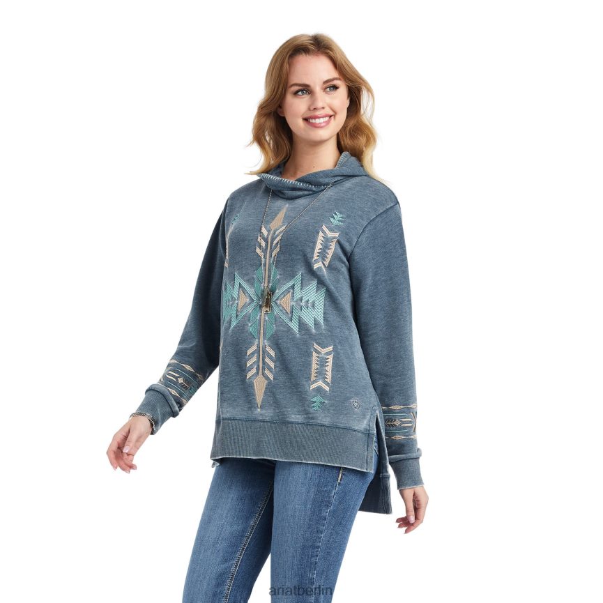 Ariat Alo Vera Kapuzenpullover Frauen P4JJPR3392 Mitternachtsmarine Spitzen