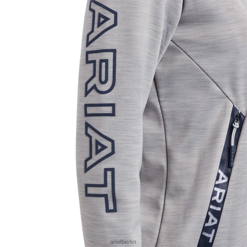 Ariat Byron Kapuzenpullover mit durchgehendem Reißverschluss Frauen P4JJPR3432 grau meliert Spitzen