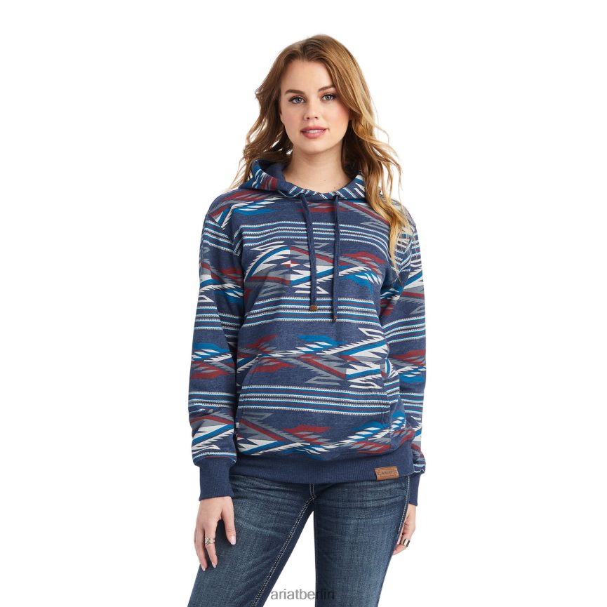 Ariat Chimayo-Kapuzenpullover mit Allover-Print Frauen P4JJPR3394 New-Mexico-Marine-Druck Spitzen