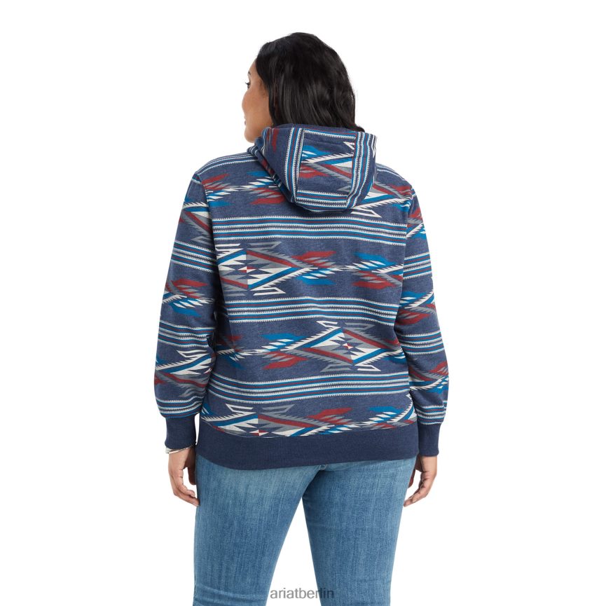 Ariat Chimayo-Kapuzenpullover mit Allover-Print Frauen P4JJPR3394 New-Mexico-Marine-Druck Spitzen