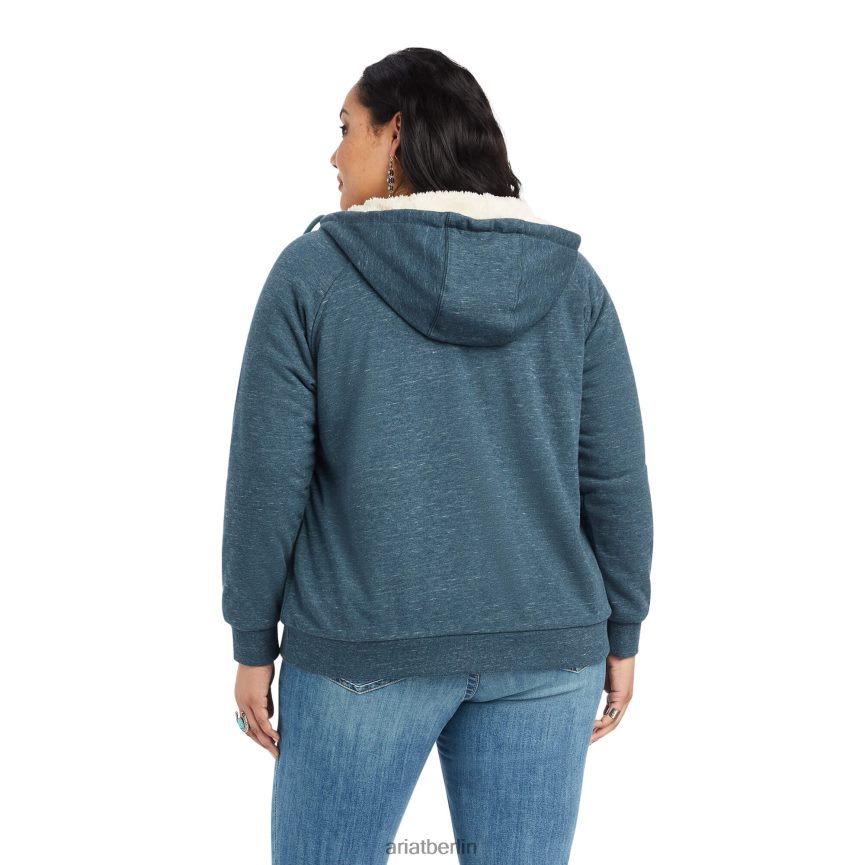 Ariat Echter Sherpa-Hoodie mit durchgehendem Reißverschluss Frauen P4JJPR3387 Mitternachtsmarine Spitzen