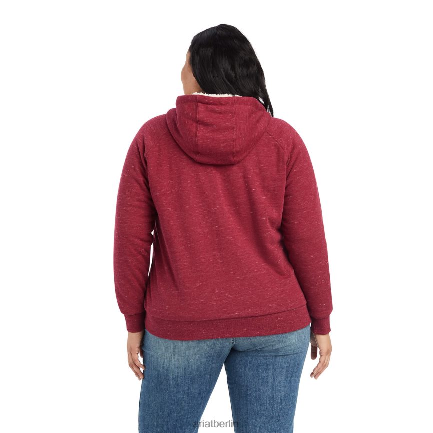 Ariat Echter Sherpa-Hoodie mit durchgehendem Reißverschluss Frauen P4JJPR3393 Rübenrot Spitzen