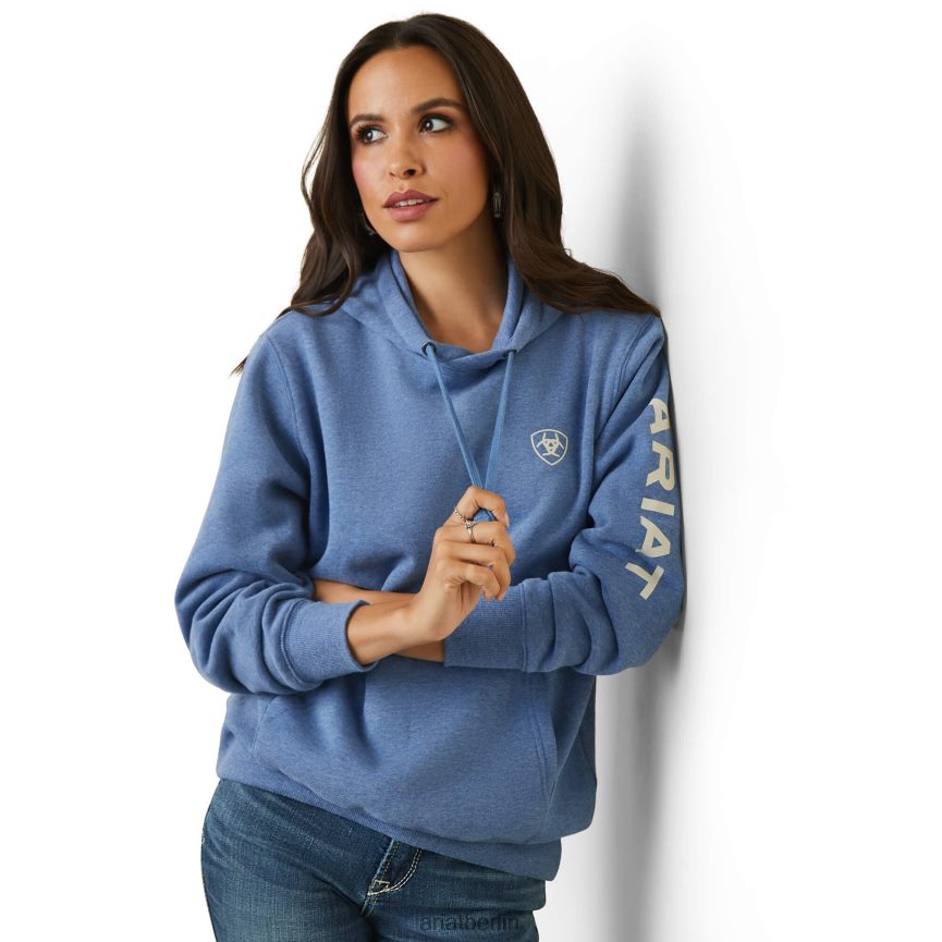 Ariat Kapuzenpullover mit Logo Frauen P4JJPR3459 blaues Heidekraut Spitzen