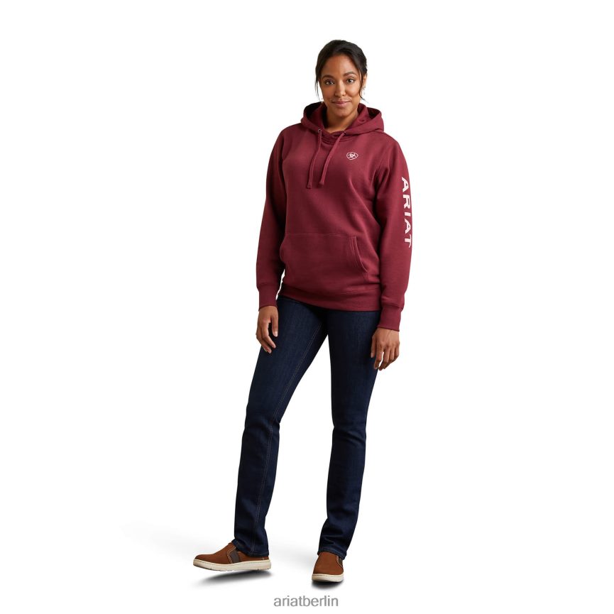 Ariat Kapuzenpullover mit Logo Frauen P4JJPR3461 Zinfandel Spitzen