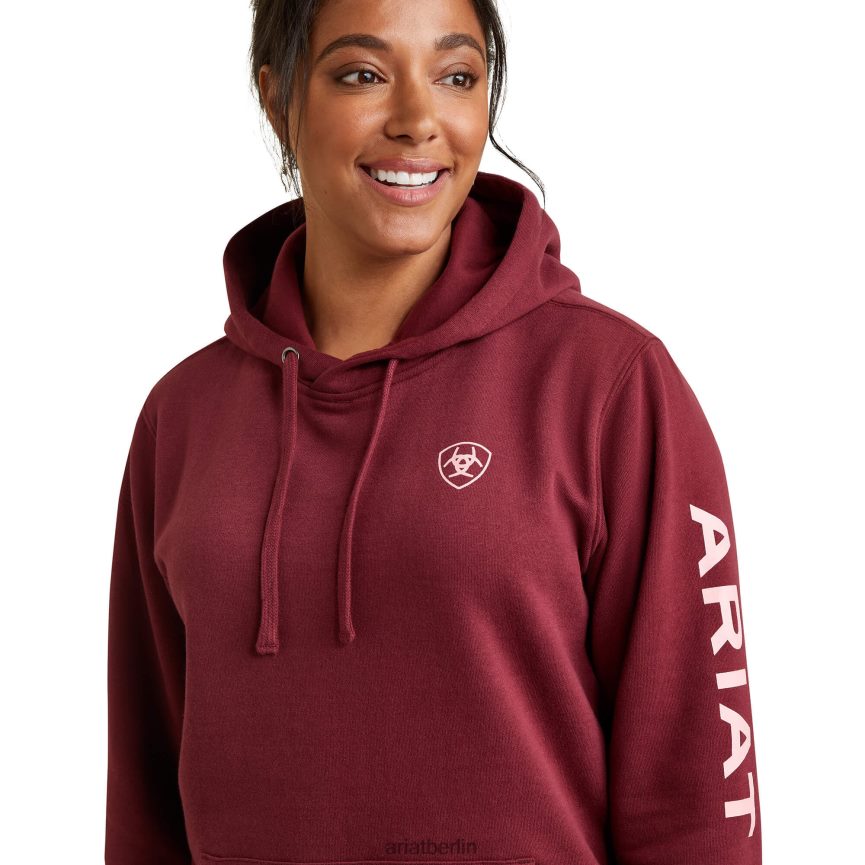 Ariat Kapuzenpullover mit Logo Frauen P4JJPR3461 Zinfandel Spitzen