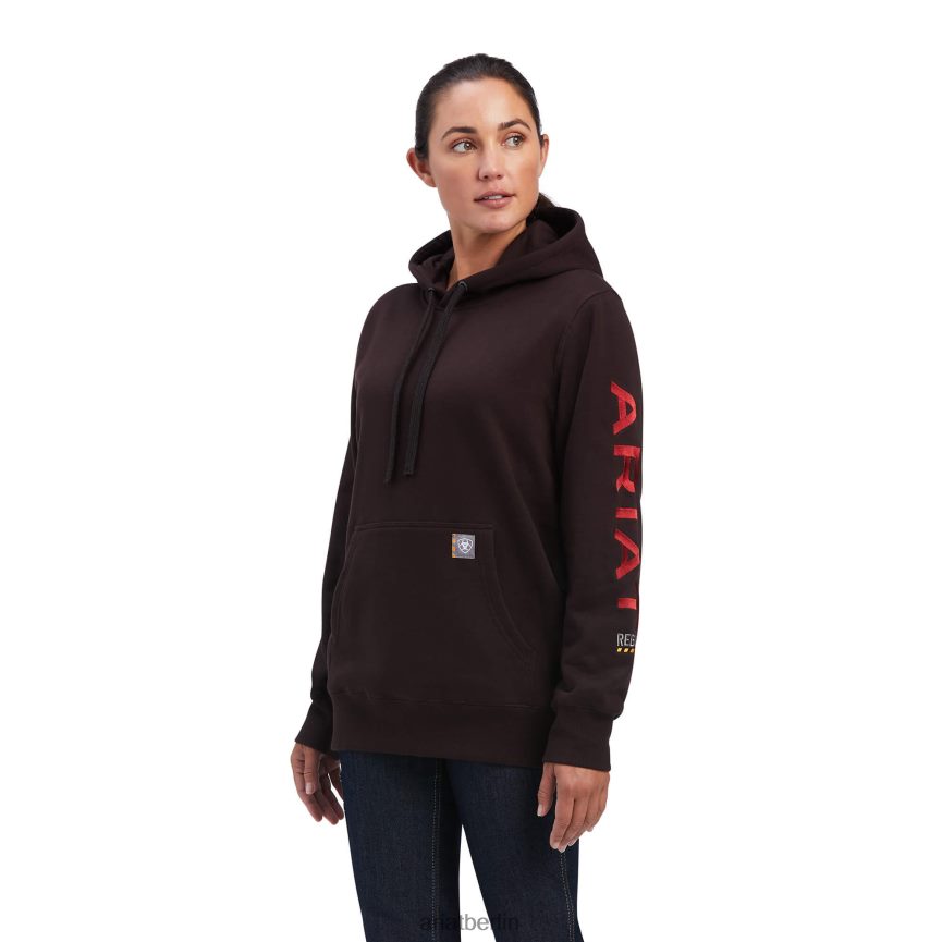Ariat Kapuzenpullover mit Rebar-Grafik Frauen P4JJPR3421 Maulwurf/Bratapfel Spitzen