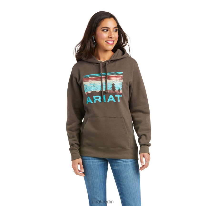 Ariat Kapuzenpullover mit echtem Armlogo Frauen P4JJPR3438 Banyanrinde Spitzen