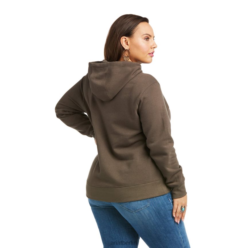 Ariat Kapuzenpullover mit echtem Armlogo Frauen P4JJPR3438 Banyanrinde Spitzen