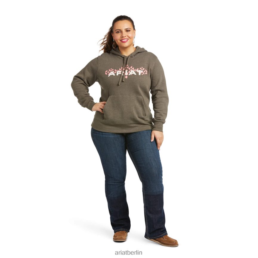 Ariat Kapuzenpullover mit echtem Armlogo Frauen P4JJPR3440 Banyanrinde Spitzen