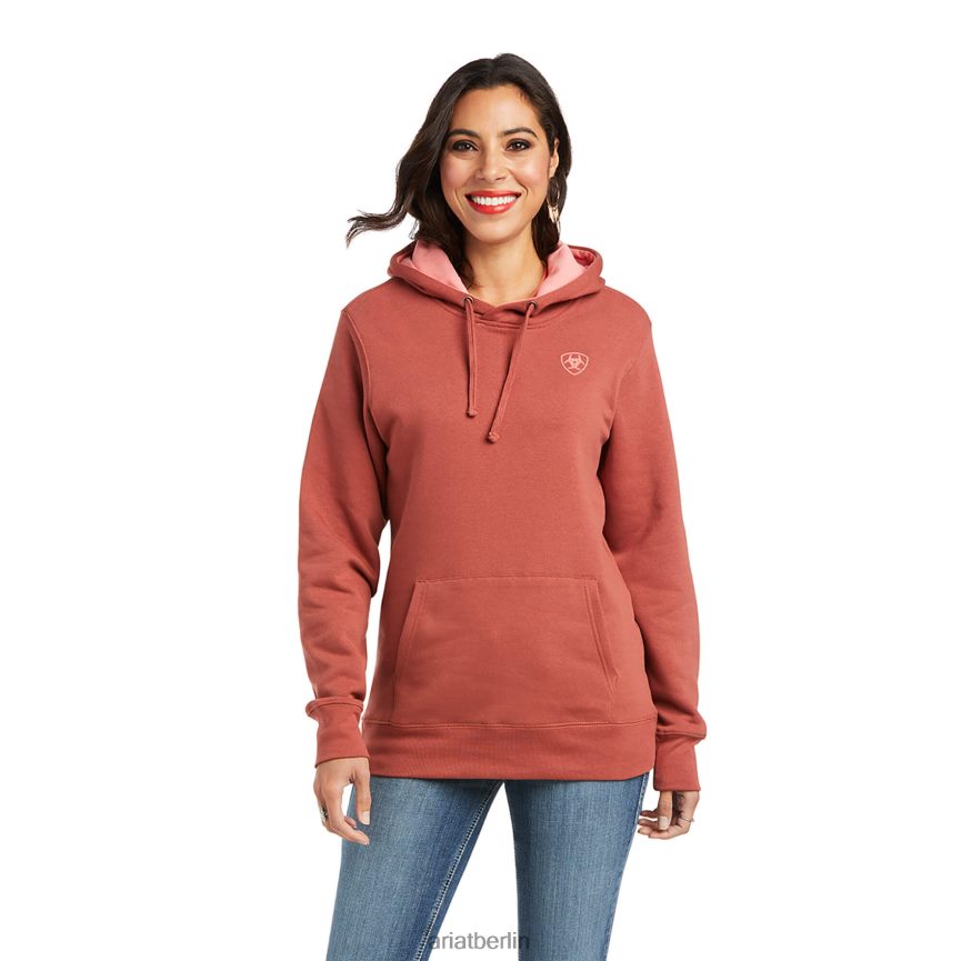 Ariat Kapuzenpullover mit echtem Armlogo Frauen P4JJPR3442 Marsala Spitzen