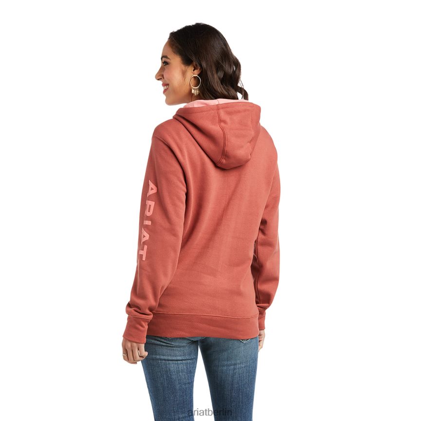 Ariat Kapuzenpullover mit echtem Armlogo Frauen P4JJPR3442 Marsala Spitzen