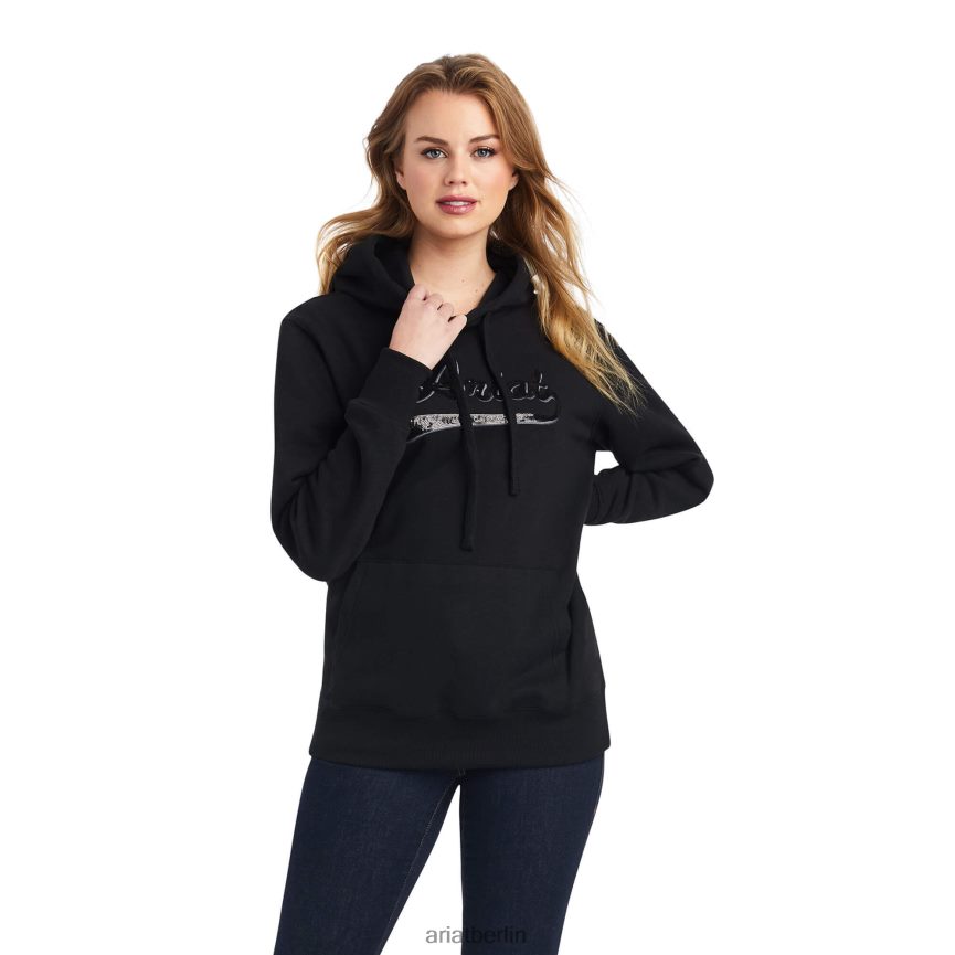Ariat Kapuzenpullover mit echtem Pailletten-Logo Frauen P4JJPR3389 Schwarz Spitzen