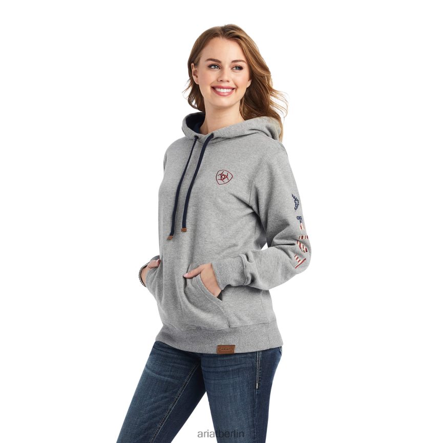 Ariat Thunderbird Chimayo Kapuzenpullover Frauen P4JJPR3384 grau meliert Spitzen