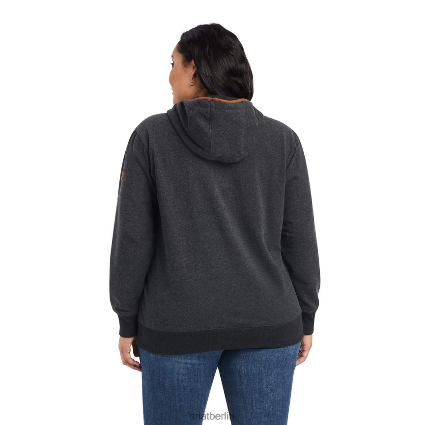 Ariat echter erhöhter Kapuzenpullover Frauen P4JJPR3385 Heidekohle Spitzen