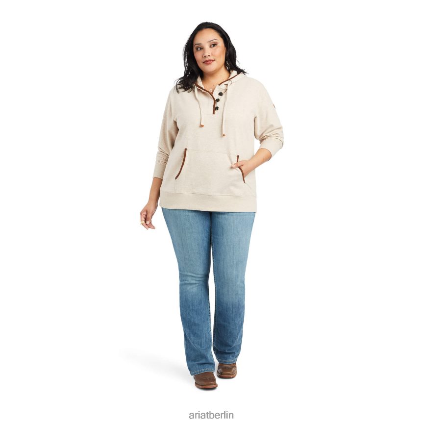 Ariat echter erhöhter Kapuzenpullover Frauen P4JJPR3391 Haferflockenheide Spitzen