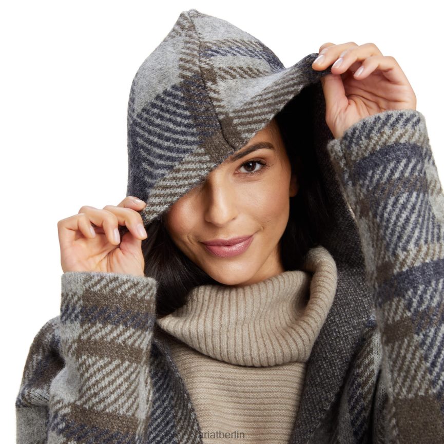 Ariat Saratoga-Strickjacke Frauen P4JJPR3340 grau meliert kariert Spitzen