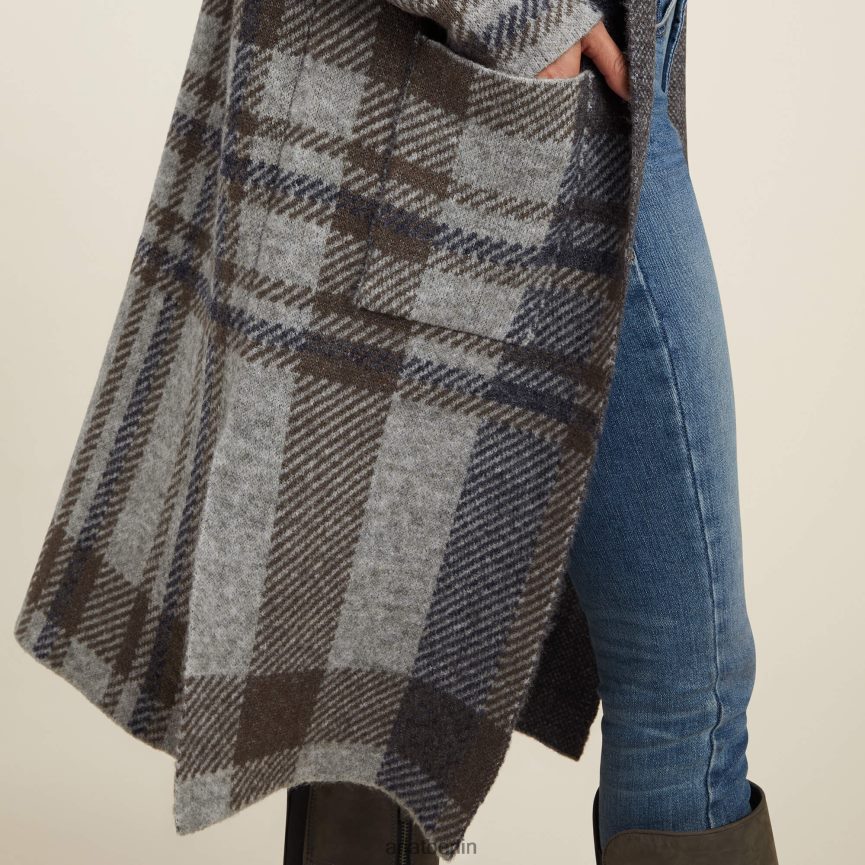 Ariat Saratoga-Strickjacke Frauen P4JJPR3340 grau meliert kariert Spitzen