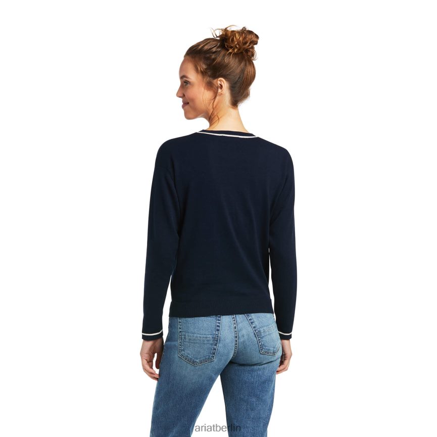 Ariat Blümchenpullover Frauen P4JJPR3338 Marine Spitzen