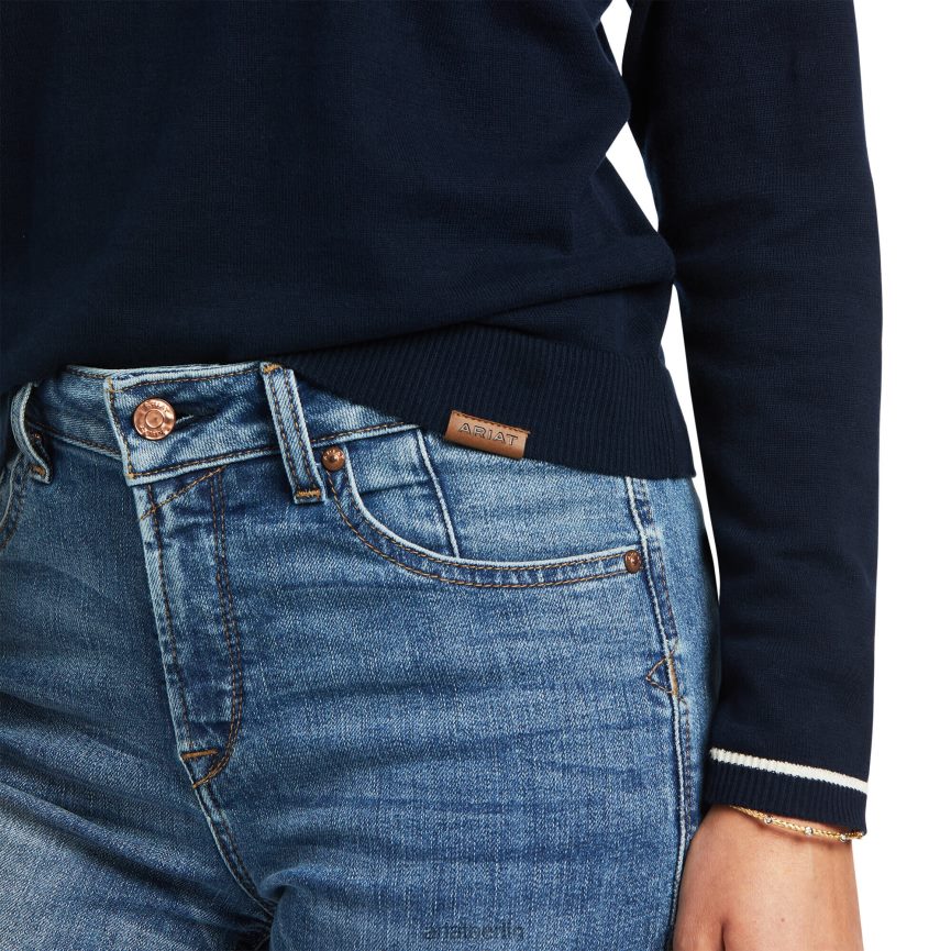 Ariat Blümchenpullover Frauen P4JJPR3338 Marine Spitzen