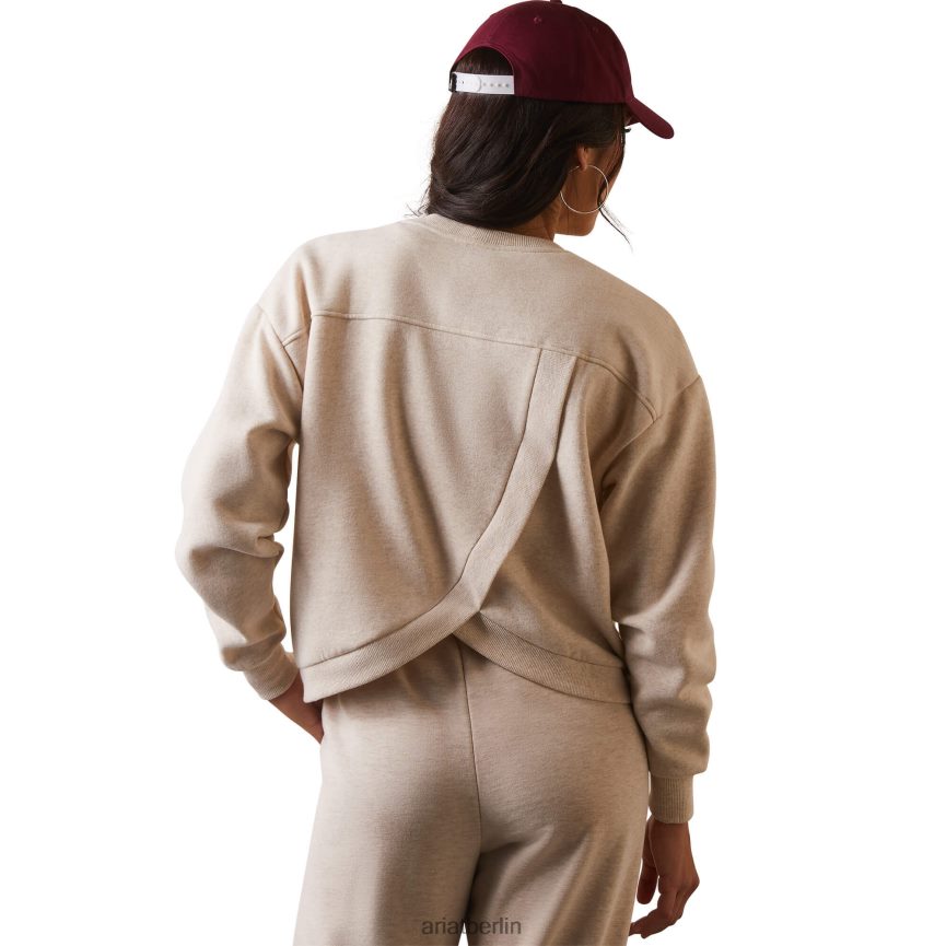 Ariat Cowboy-Crew-Pullover Frauen P4JJPR3335 Haferflockenheide Spitzen