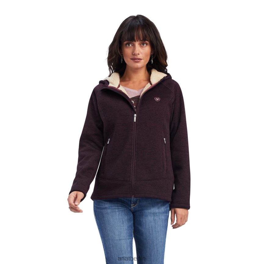 Ariat Echter McCall-Pullover mit durchgehendem Reißverschluss Frauen P4JJPR3403 Maulbeerwein Spitzen