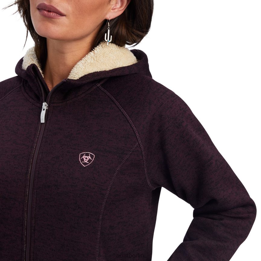 Ariat Echter McCall-Pullover mit durchgehendem Reißverschluss Frauen P4JJPR3403 Maulbeerwein Spitzen