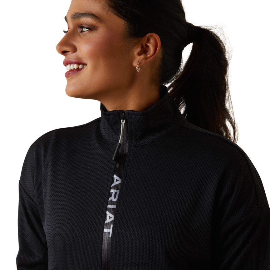 Ariat Breathe Sweatshirt mit halbem Reißverschluss Frauen P4JJPR3372 Schwarz Spitzen