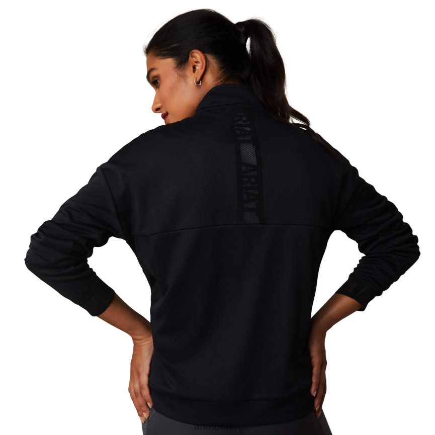 Ariat Breathe Sweatshirt mit halbem Reißverschluss Frauen P4JJPR3372 Schwarz Spitzen
