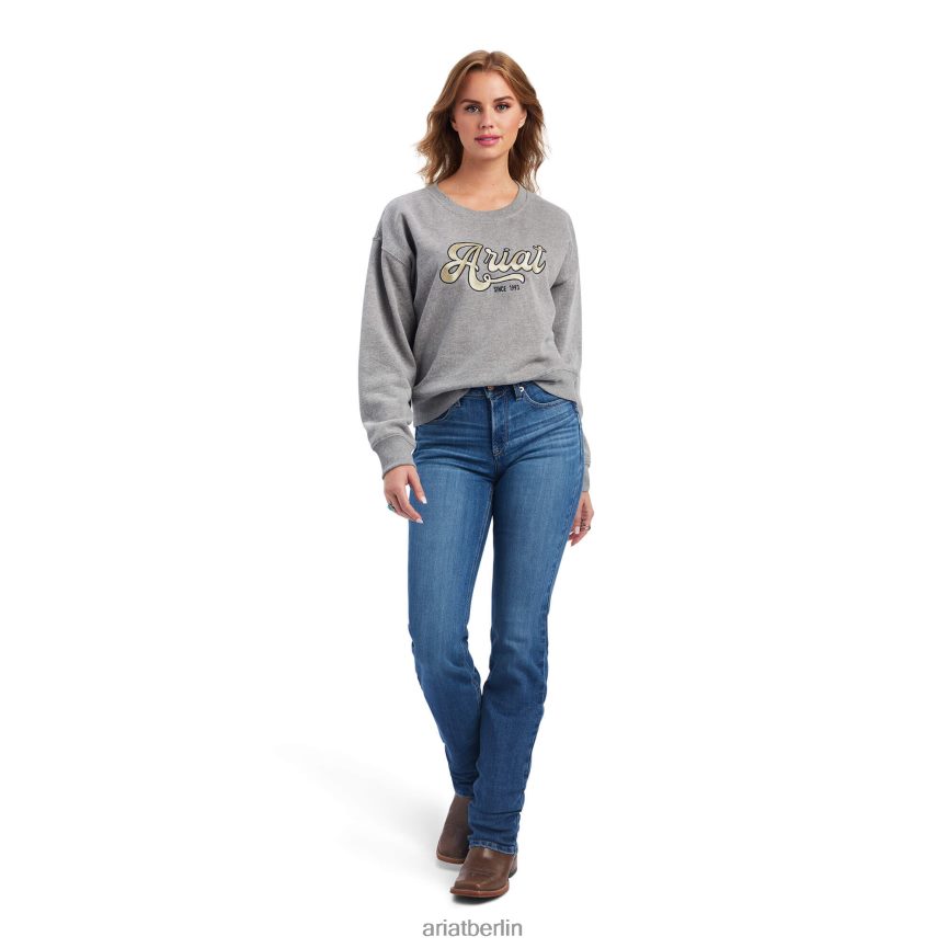 Ariat Sweatshirt mit echtem Metallic-College-Logo Frauen P4JJPR3324 grau meliert Spitzen