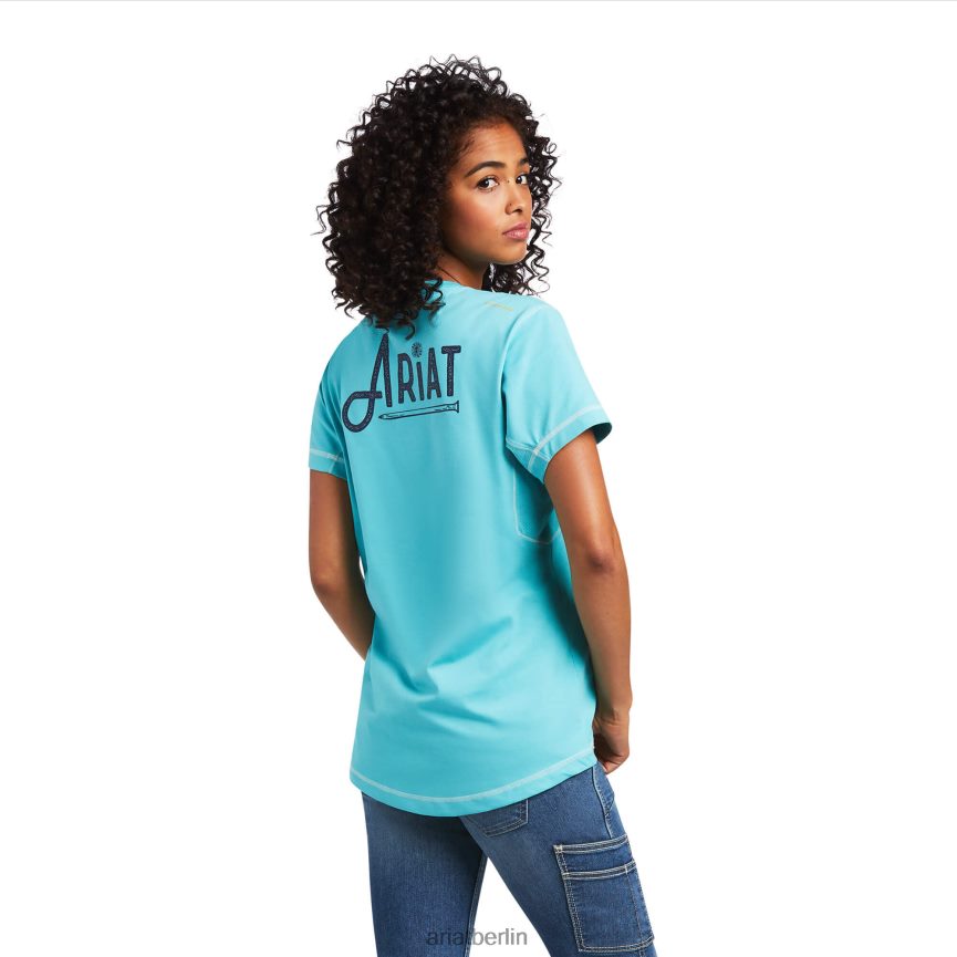 Ariat Bewehrungsarbeiter-Grafik-T-Shirt Frauen P4JJPR3076 Wiesenbach Spitzen