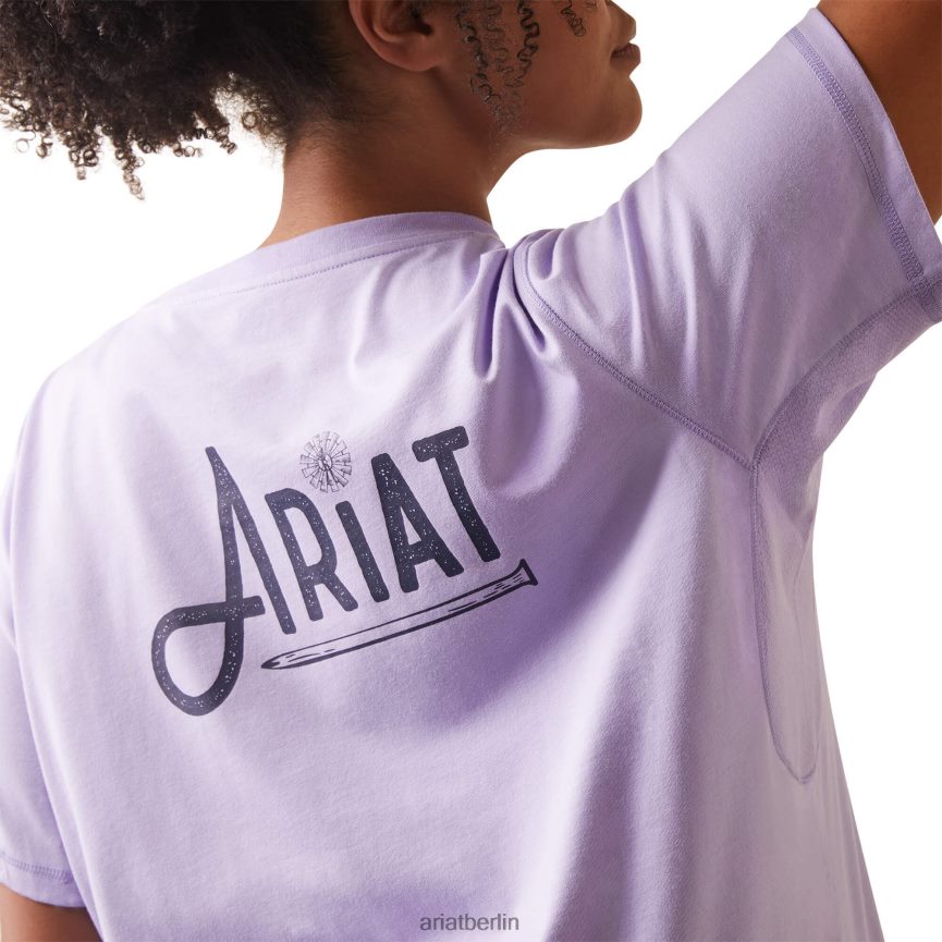 Ariat Bewehrungsarbeiter-Grafik-T-Shirt Frauen P4JJPR3125 Lavendel Spitzen