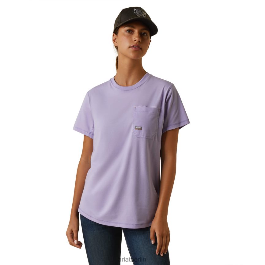 Ariat Bewehrungsarbeiter-Grafik-T-Shirt Frauen P4JJPR3125 Lavendel Spitzen
