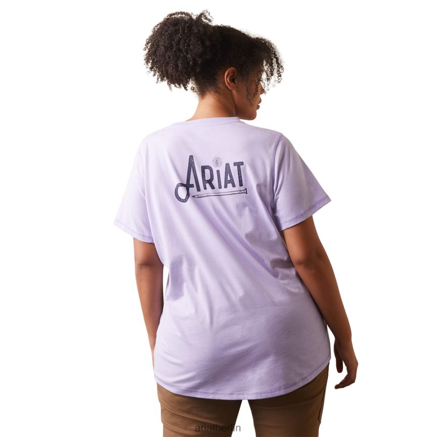 Ariat Bewehrungsarbeiter-Grafik-T-Shirt Frauen P4JJPR3125 Lavendel Spitzen