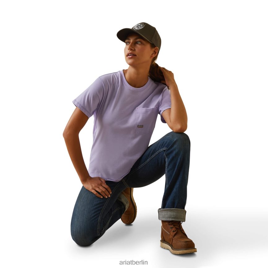 Ariat Bewehrungsarbeiter-Grafik-T-Shirt Frauen P4JJPR3125 Lavendel Spitzen