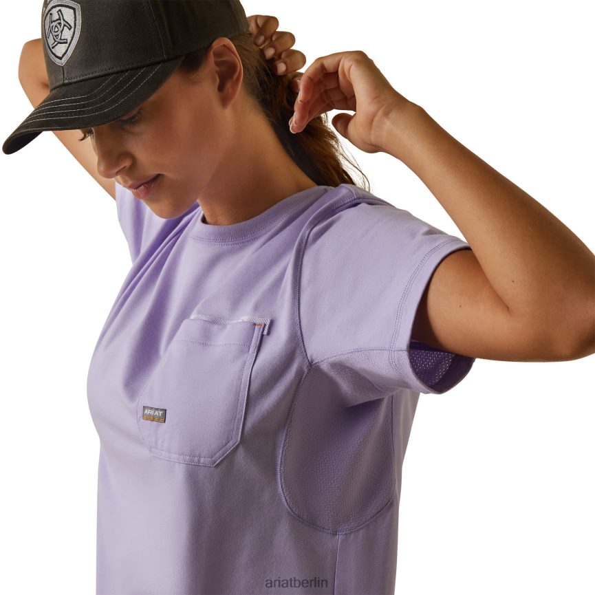 Ariat Bewehrungsarbeiter-Grafik-T-Shirt Frauen P4JJPR3125 Lavendel Spitzen