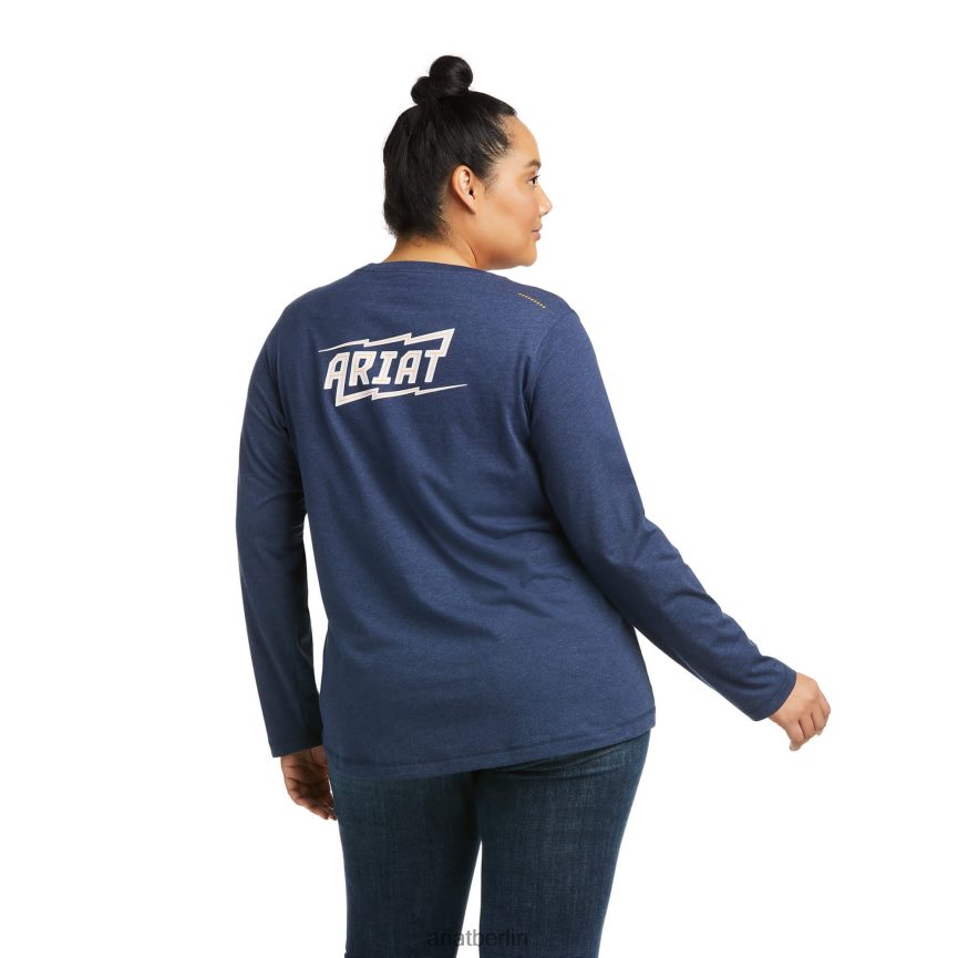 Ariat Bewehrungsarbeiter-Hochspannungs-T-Shirt Frauen P4JJPR3042 Marineblau Spitzen