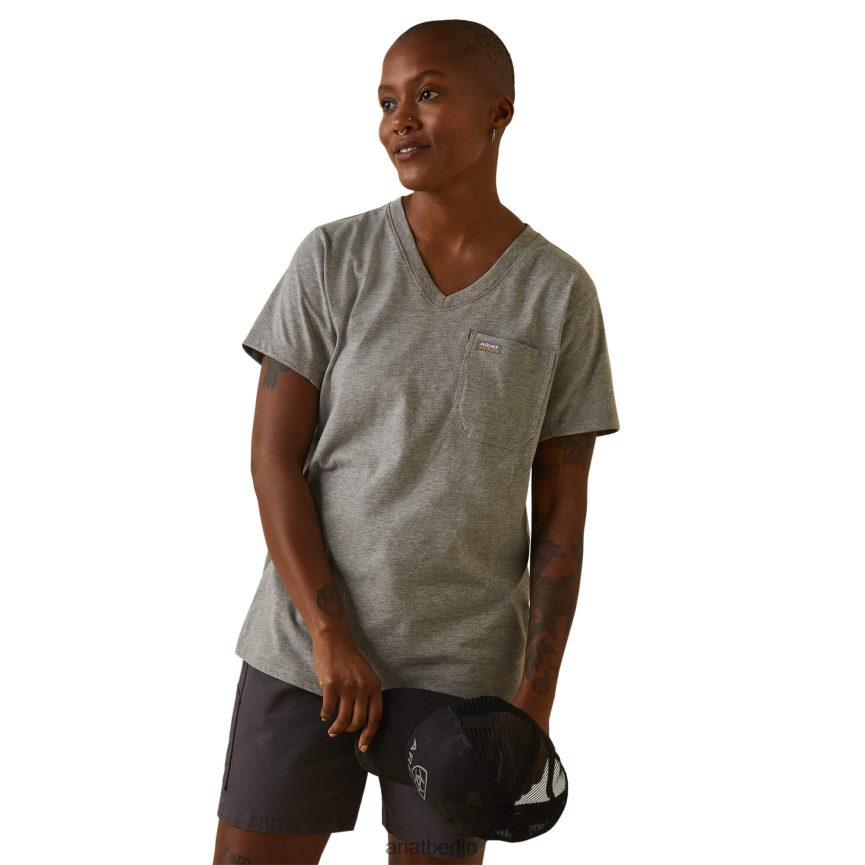 Ariat Bewehrungsarbeiter-T-Shirt Frauen P4JJPR3191 grau meliert Spitzen