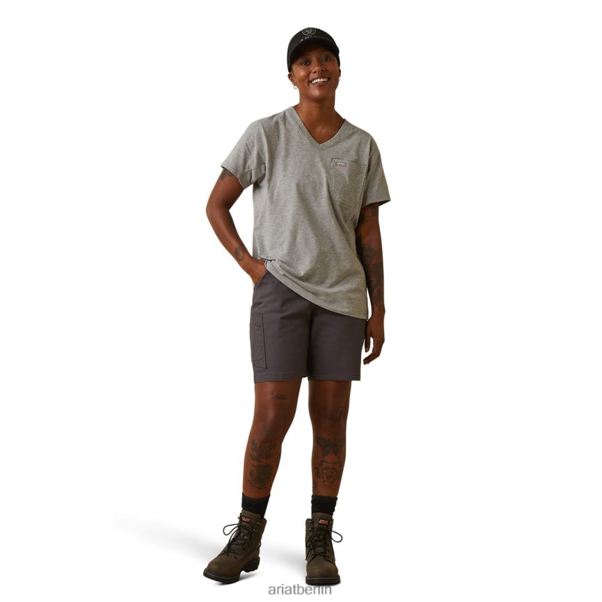 Ariat Bewehrungsarbeiter-T-Shirt Frauen P4JJPR3191 grau meliert Spitzen