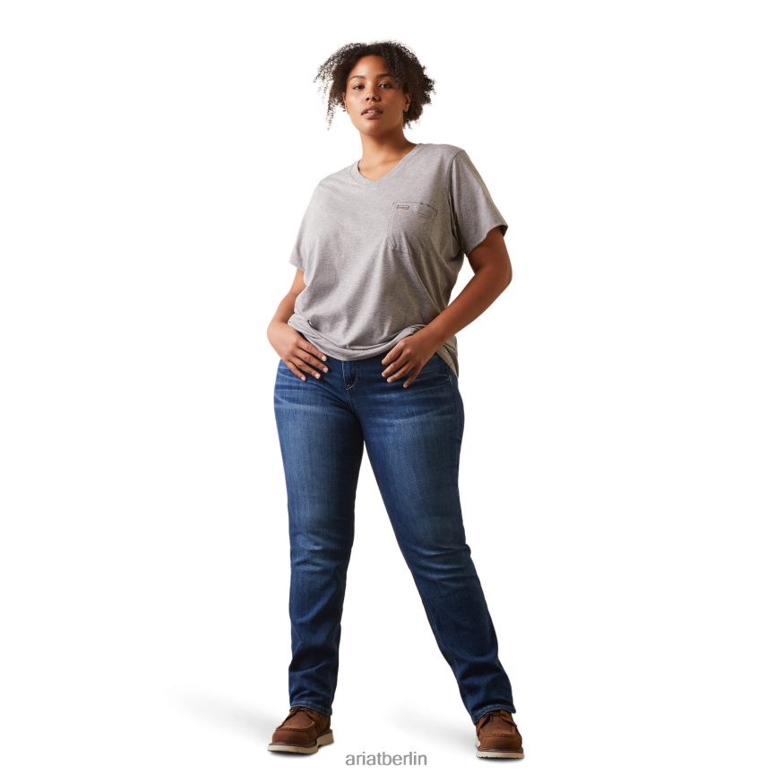 Ariat Bewehrungsarbeiter-T-Shirt Frauen P4JJPR3191 grau meliert Spitzen