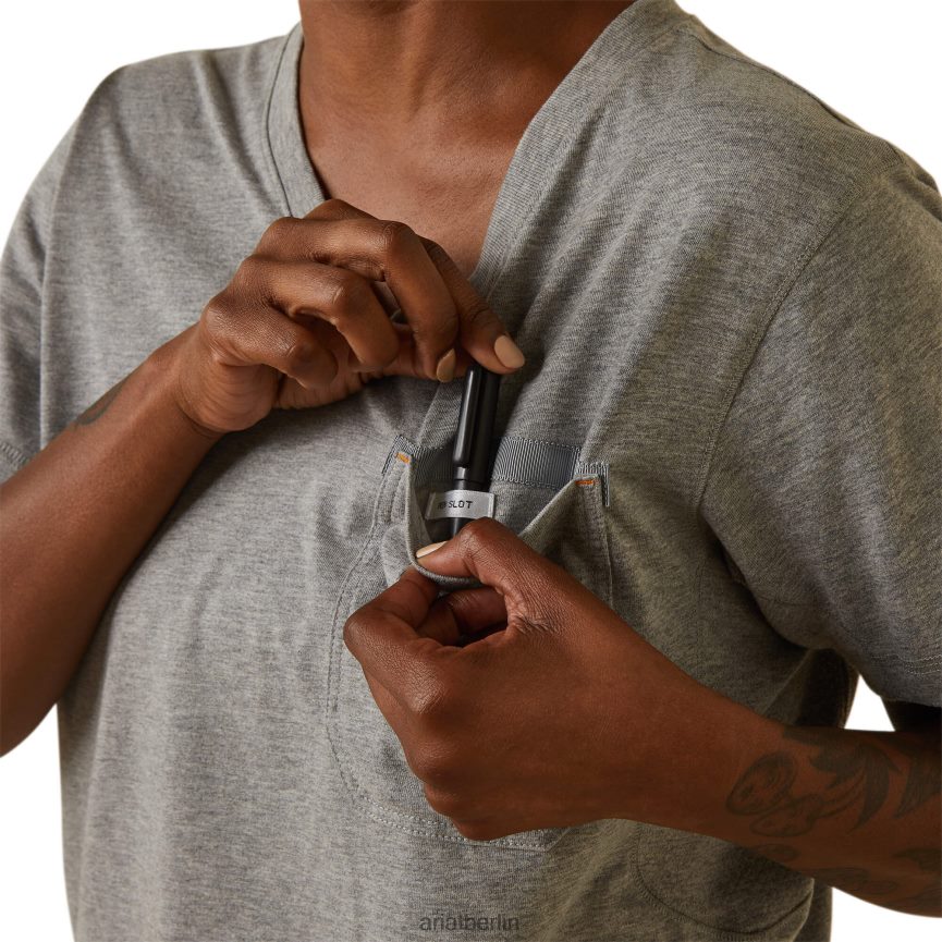 Ariat Bewehrungsarbeiter-T-Shirt Frauen P4JJPR3191 grau meliert Spitzen