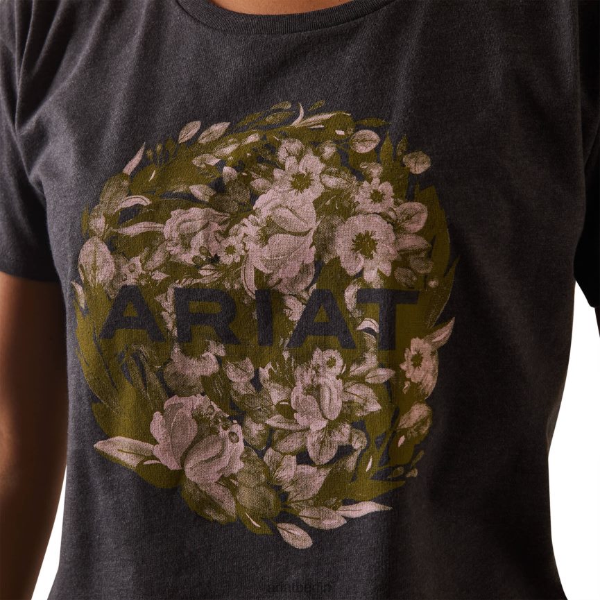 Ariat Blumen-T-Shirt Frauen P4JJPR2868 Kohleheide Spitzen
